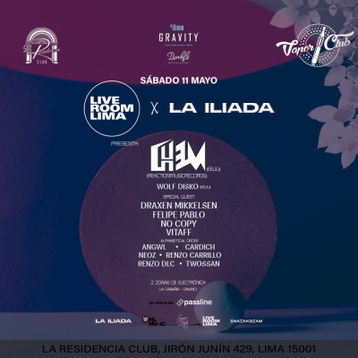 Live Room Lima & La Ilíada - Sábado 11 De Mayo.