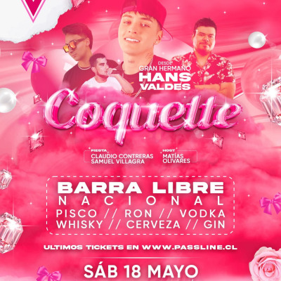 Coquette Show + Fiesta + Barra libre  Club V Tomé