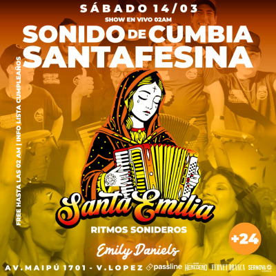 SONIDO DE CUMBIA - SABADO 14.03 | SANTA EMILIA | EMILY DANIELS