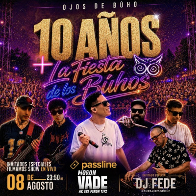 10 años de Ojos de buho + la fiesta de los buhos + Fede Dj Surbaires