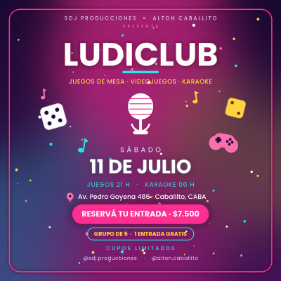 Ludiclub · Juegos de mesa + Karaoke libre en Caballito