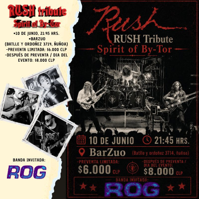 Tributo a RUSH, Spirit of By-Tor en Barzuo, 10 de Julio