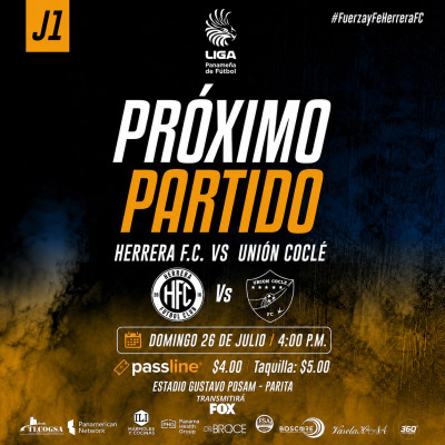 J1 T.A 2026 LPF.  Herrera F.C vs Unión Coclé F.C
