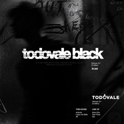 Fiesta Todo Vale Black en Tom House - Viernes 31