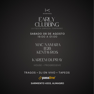 Sabados Early Clubbing en Casa Raiz