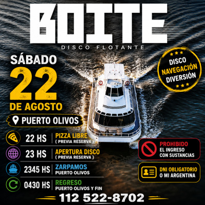 FIESTA EN BARCO BOITE DISCO FLOTANTE