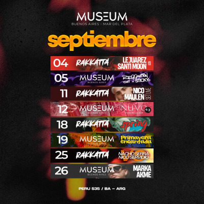 MUSEUM - Viernes 11 de Septiembre - RAKKATTA - Nico Maulen