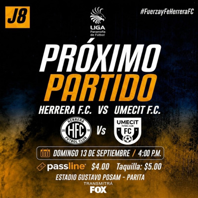 J.8 AP 2026 LPF.  Herrera F.C vs Umecit F.C