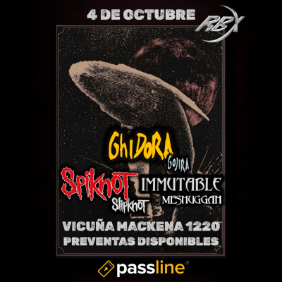 Afiche de Tributos Gojira/Meshuggah/Slipknot
