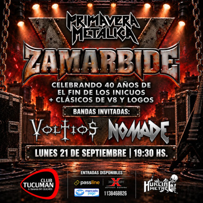 ZAMARBIDE en Quilmes !!! (Lun 21 Sep - 19:30 hs:)