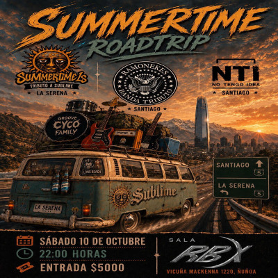 Afiche de Sublime + Ramones + No Tengo Idea / Summertime Roadtrip
