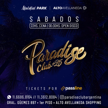 (19/09) PARADISE CLUB (especial dia de la primavera) - Maldini Avellaneda