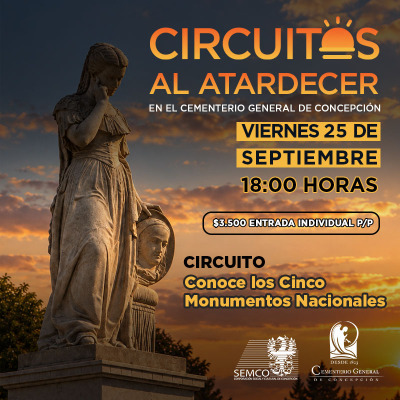 Circuitos al Atardecer por el Cementerio General de Concepción: Conoce los cinco monumentos nacionales