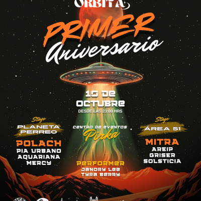 Afiche de Primer Aniversario Club Órbita