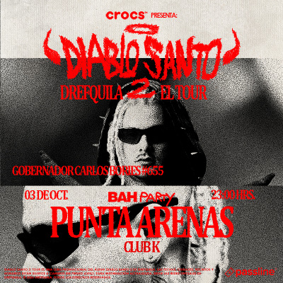 Afiche de DREFQUILA "DIABLO SANTO 2 EL TOUR " Punta arenas (+18)