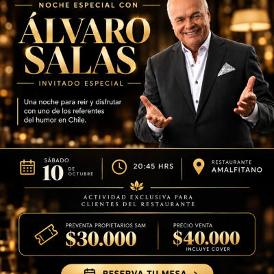 Afiche de Noche Especial con Alvaro Salas en Amalfitano
