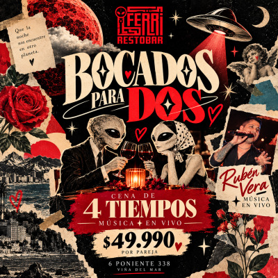 BOCADOS PARA DOS  CENA 4 TIEMPOS