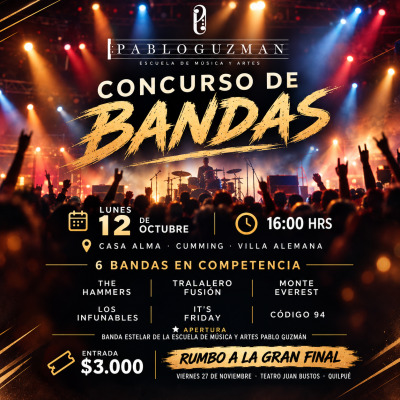 Concurso de bandas Escuela de música y artes Pablo Guzmán