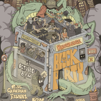 Knowledge Block Party Vol.3: Rial Guawanko, Faenna, Juli Giuliani, Bizor, Sipo One, Fume 871,  Racal Tresvecestres y Frank Russel