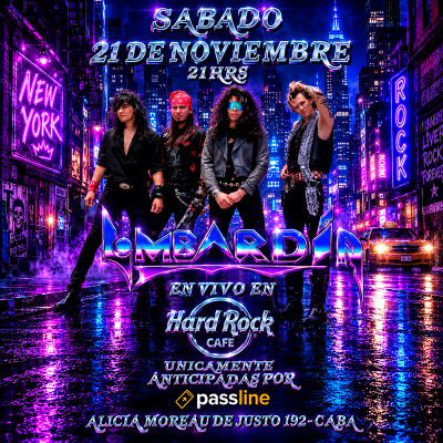 Lombardía en vivo en Hard Rock Café Puerto Madero
