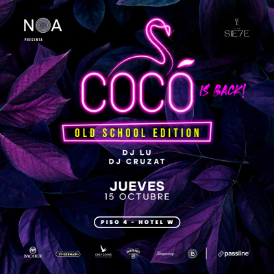 COCÓ ★ JUEVES 15 OCTUBRE ★ Club Siete - Piso 4 Hotel W