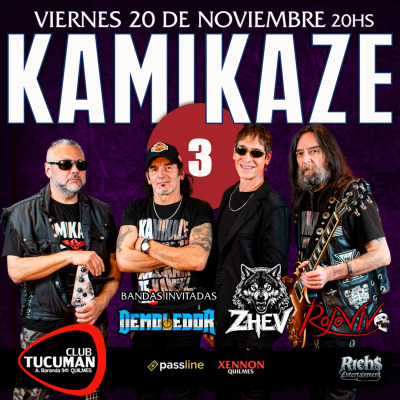 KAMIKAZE3 en Quilmes (Vie 20 Nov - 20 hs.)