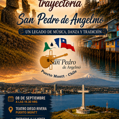 Afiche de 34 AÑOS DE TRAYECTORIA CONJUNTO FOLKLORICO SAN PEDRO DE ANGELMÓ
