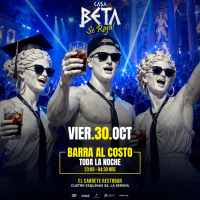 CASA BETA 🏛️ BARRA AL COSTO🔥EL CARRETE RESTOBAR📍LA SERENA