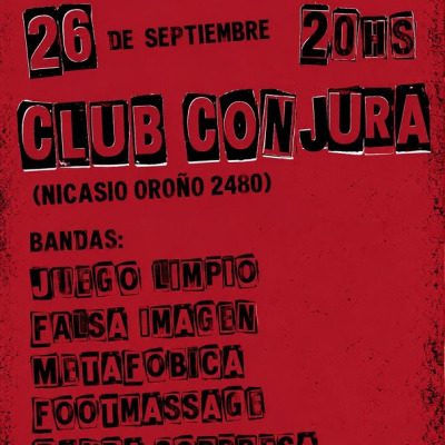 CICLO VOID PRESENTA // JUEGO LIMPIO + FALSA IMAGEN + METAFÓBICA + FOOTMASSAGE + BANDA SORPRESA // E
