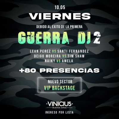 CLUB VINI  INVITADOS PASSLINE DJ`S  / GUERRA DE DJ`S 10-05