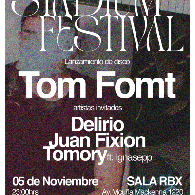 Concierto Tom Fomt en RBX (artistas invitados: Delirio, Juan Fixión y Tomory)