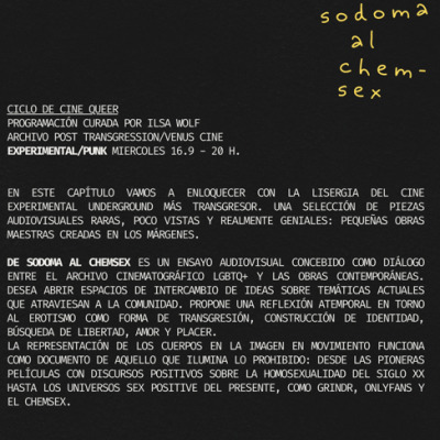 DE SODOMA AL CHEMSEX