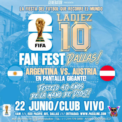 FAN FEST LADIEZ EN DALLAS- ARGENTINA VS AUSTRIA -22 DE JUNIO