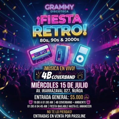 Fiesta 80S 90S con musica en vivo