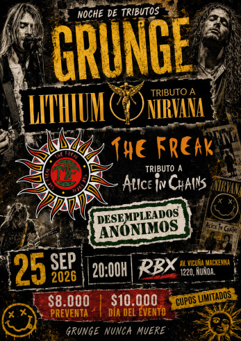 GRUNGE NIGHT | TRIBUTO NIRVANA (LITHIUM) TRIBUTO ALICE IN CHAINS (THE FREAK)