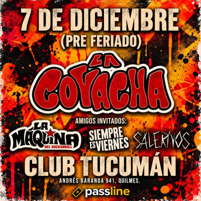 LA COVACHA en Quilmes !!! (Lun 7 Dic - 21 hs.)