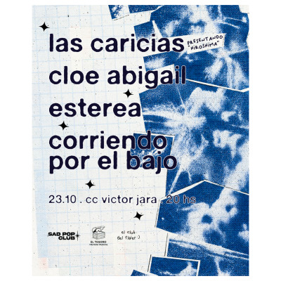 Las caricias presentan Hiroshima junto a Cloé Abigail + Estérea + Corriendo por el bajo en CC Victor Jara