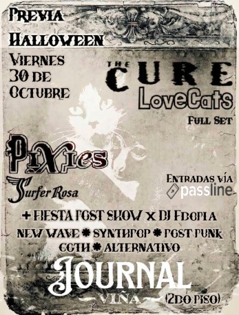 Lovecats tributo a The Cure con Surfer Rosa llevando Pixies journal