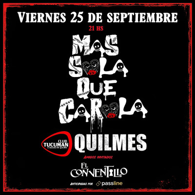MAS SOLA QUE CAROLA en Quilmes (Vie 25 Sep - 21 hs.)