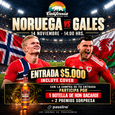NORUEGA VS GALES X CALIFORNIA