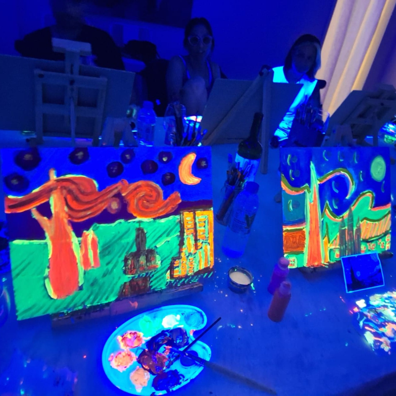 Pinta tu Noche Estrellada - Pintura Fluo & Vino - Obelisco Buenos Aires