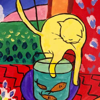 Pintando Peces rojos de Matisse