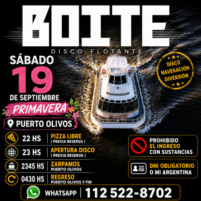 PRIMAVERA FIESTA EN BARCO BOITE DISCO FLOTANTE