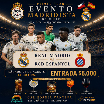 Primer Gran Evento Madridista Oficial de Chile. Real Madrid frente al RCD Espanyol
