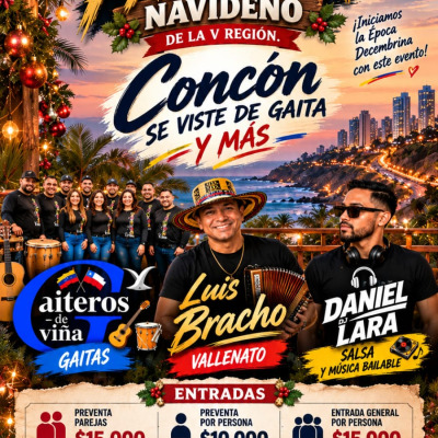 PRIMER PARRANDON NAVIDEÑO CONCON SE VISTE DE GAITA Y MAS