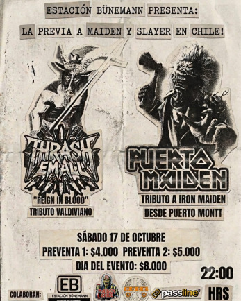 PUERTO MAIDEN + THRASH EM ALL EN VALDIVIA EN VIVO