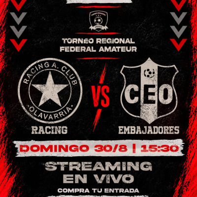 Racing vs. Embajadores | Fecha 1 - Torneo Regional 2026