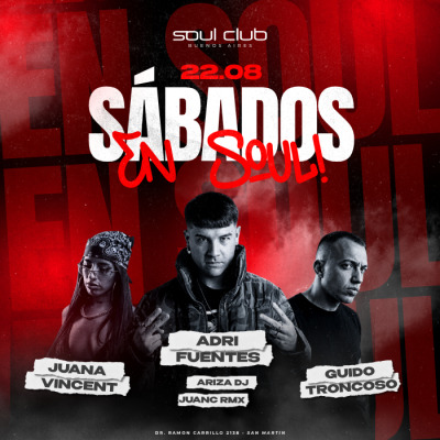 SÁBADO 22/08- SÁBADOS EN SOUL