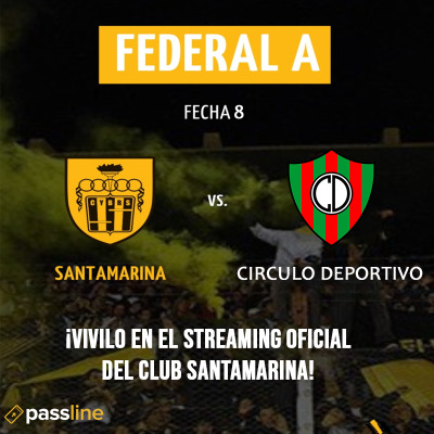 Streaming Santamarina vs Circulo Deportivo - Fecha 8 - Zona A - Federal A 2024