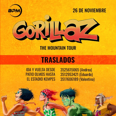 TRASLADO GORILLAZ EN ESTADIO KEMPES